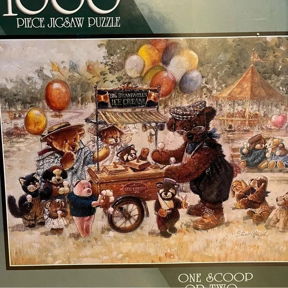 Famous Artist Stewart Sherwood ONE SCOOP OR TWO 1998 Jigsaw Puzzle 1000PC 20x27 - Picture 2 of 5